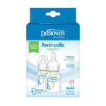 Dr. Brown's Natural Flow Anti-Colic Narrow Baby Bottle, 2oz/60mL with Preemie Flow™ Nipple, 2-Pack