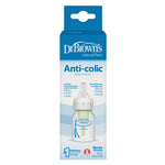 Dr. Brown's Natural Flow Anti-Colic Options+ Narrow Baby Bottle, with Level 1 Slow Flow Nipple 60ml