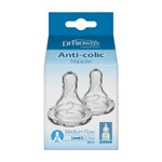 Dr. Brown's Natural Flow Narrow Baby Bottle Silicone Nipple, Level 2, 2-Pack