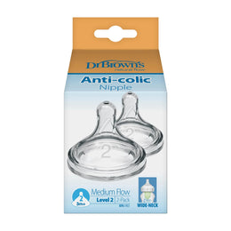 Dr. Brown's Natural Flow Wide-Neck Baby Bottle Silicone Nipple.level 2