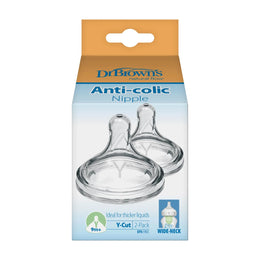 Dr. Brown's Natural Flow Wide-Neck Baby Bottle Silicone Nipple . y cut