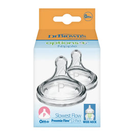 Dr. Brown's Natural Flow Wide-Neck Baby Bottle Silicone Nipple. PREEMIE
