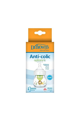 Dr. Brown's Natural Flow Anti-Colic Options+ Wide-Neck Baby Bottle, with Level P Slow Flow Nipple 60 ml