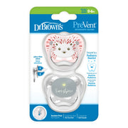 Dr. Brown's Prevent Orthodontic Pacifiers Silicone Hedgehog/Sunshine - Pink/Grey for 0-6 months 2pcs