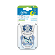 Dr. Brown's PV12008 Orthodontic Pacifiers Silicone Night Owl / Dragonfly - Blue for 0-6 months 2pcs