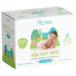 Five Senses – Aqua Baby Wipes 60 Wipes x 12