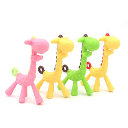 Silicone Giraffe Baby Teether – BPA-Free Soothing Teething Toy