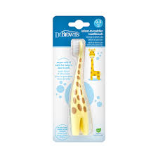 Dr. Brown's, Infant-to-Toddler Toothbrush, 0-3 Years, Yellow, Giraffe, 1 Toothbrush